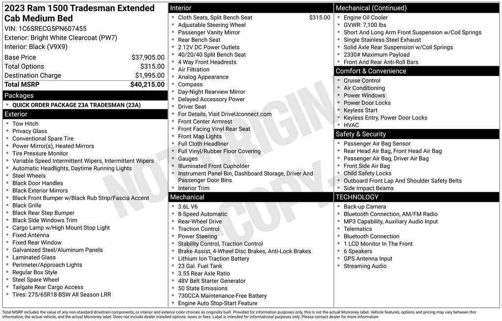 ram ram 1500 pickup 2023 1C6SRECG5PN607455 image ram ram 1500 pickup 2023 1C6SRECG5PN607455 image